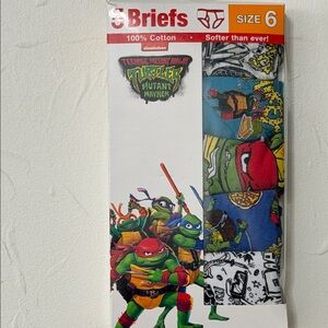 NWT Boys Size 6 Nickelodeon 5-Pack Teenage Mutant Ninja Turtles Cotton Briefs